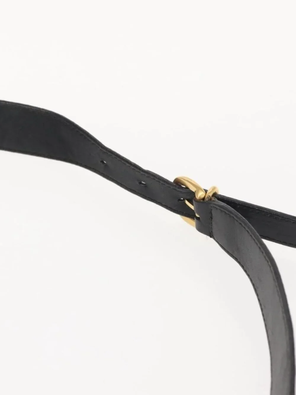 Authentic GUCCI Shoulder Bag Leather Black Gold - Picture 15 of 16